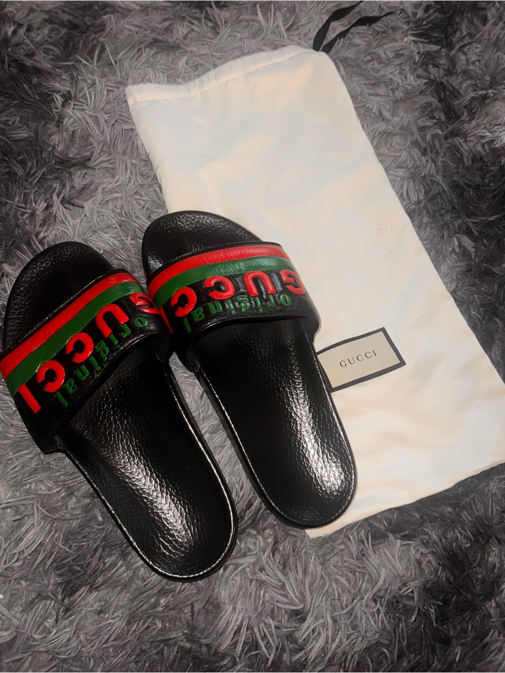 Original GUCCI Black Slides